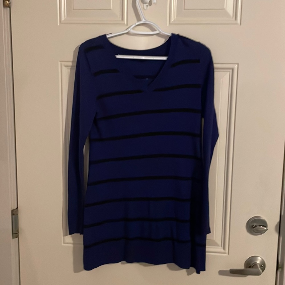 Apt. 9 Purple Crew Neck Striped Sweater